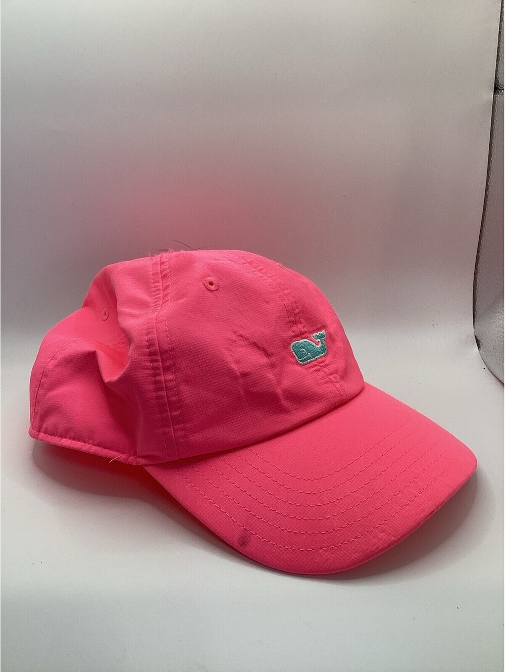 Vineyard Vines Hot Pink Strapback Hat Whale Logo Sail Nylon Adjustable Cap